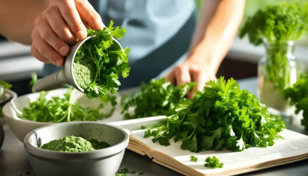 cooking with parsley