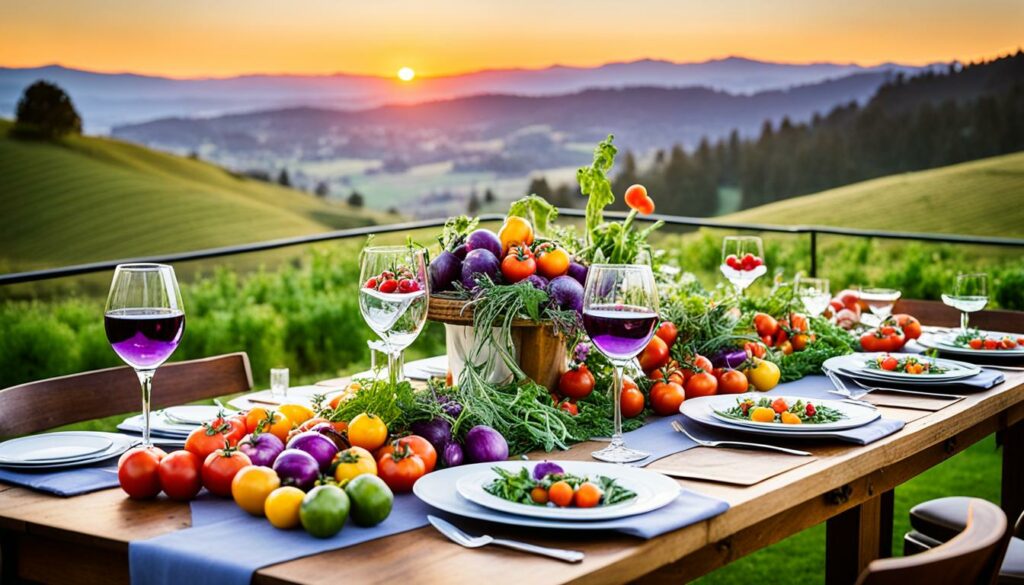 organic farm produce dinner