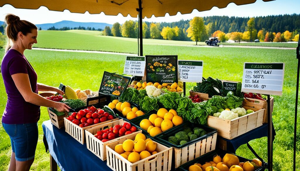 setting up a farm stand