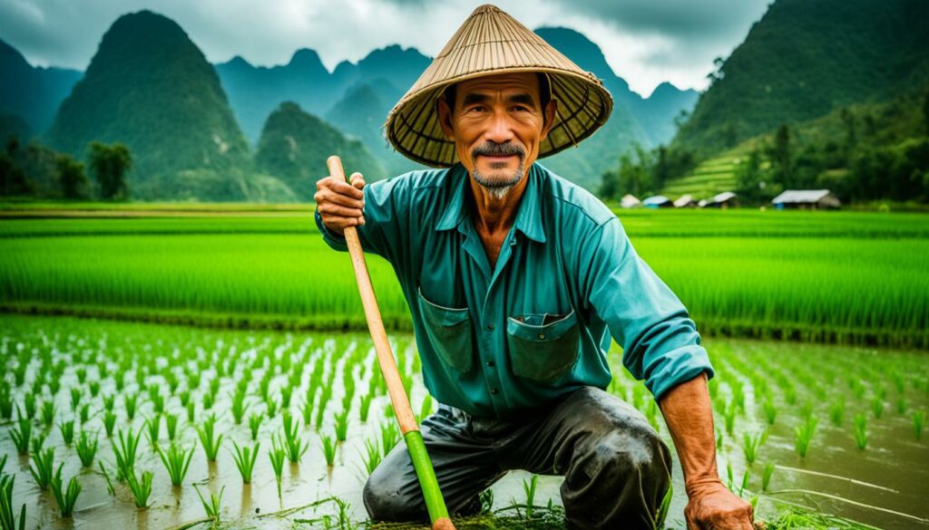 traditional rice farming Vietnam